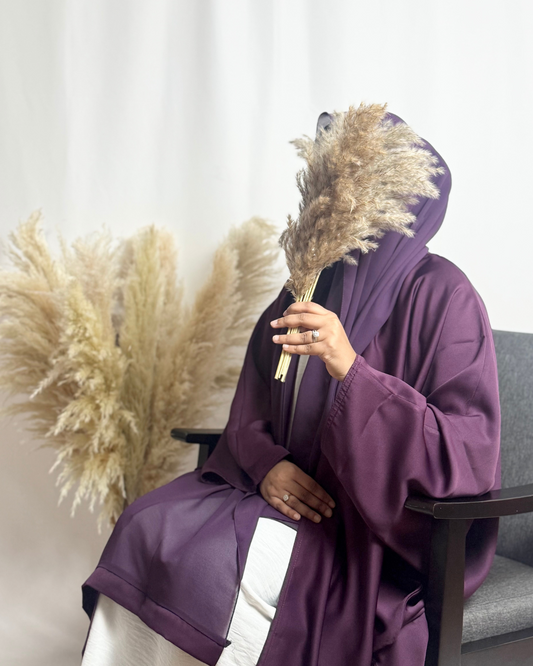 PREMIUM OPEN FARASHA - PLUM - Modesty