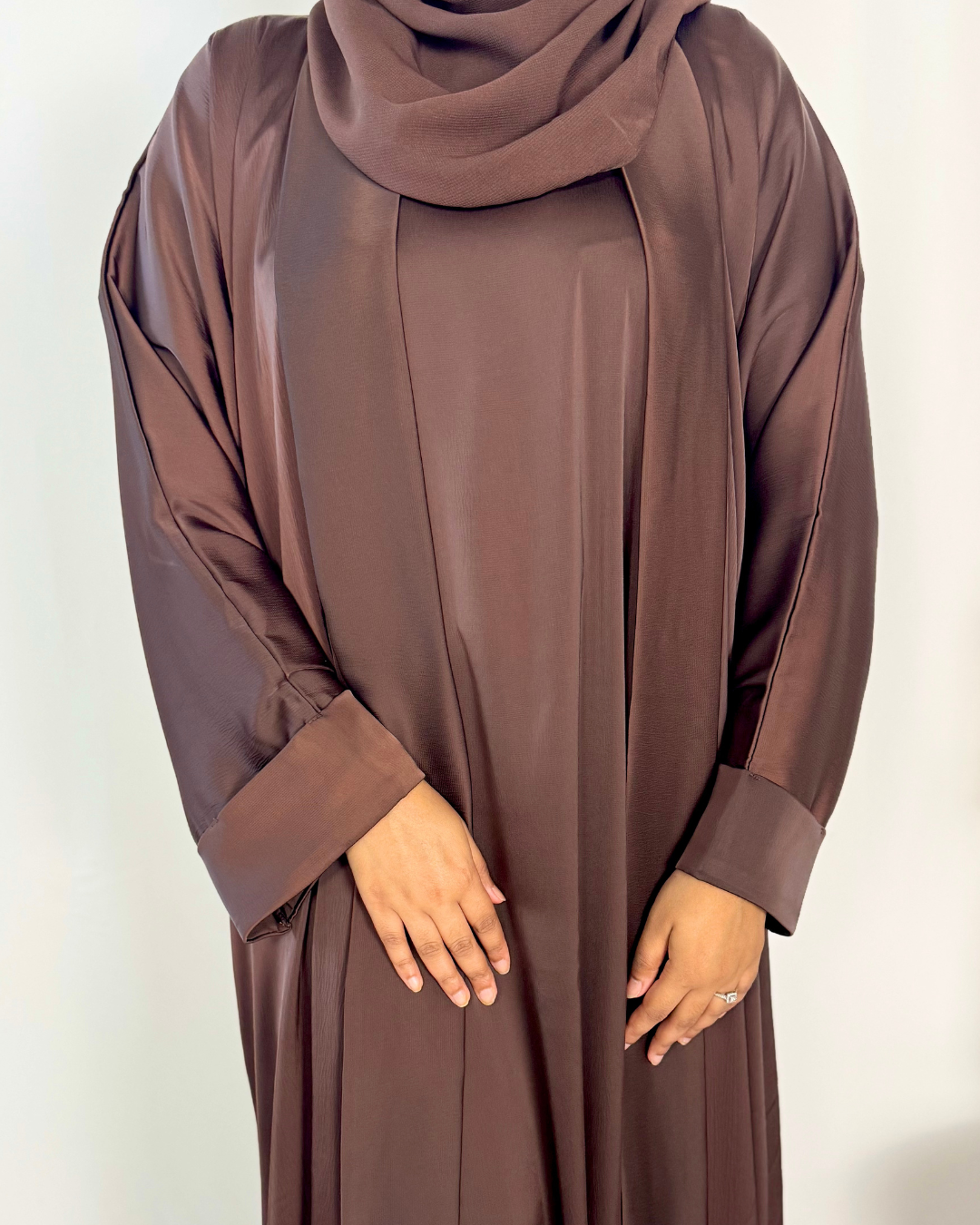 PREMIUM SATIN 4 PIECE - DARK BROWN - Modesty