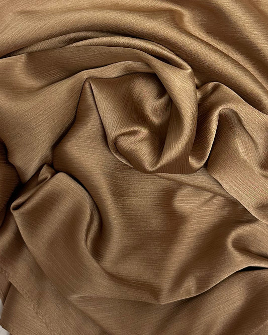 SATIN CRINKLE HIJAB - BRONZE - Modesty
