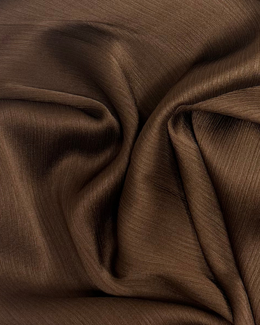 SATIN CRINKLE HIJAB - BROWN - Modesty