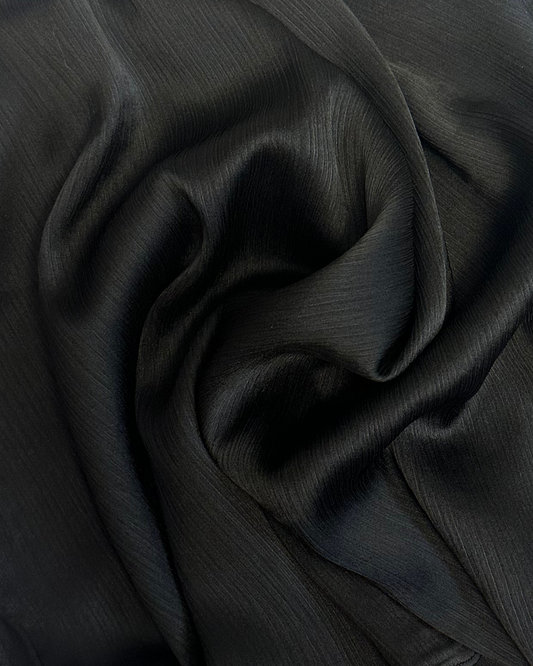 SATIN CRINKLE HIJAB - BLACK - Modesty