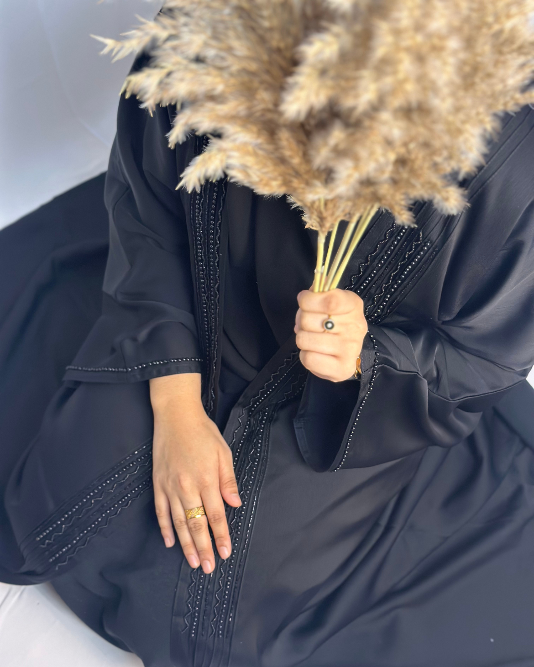 PEARL EMBELLISHED 4 PIECE - BLACK - Modesty