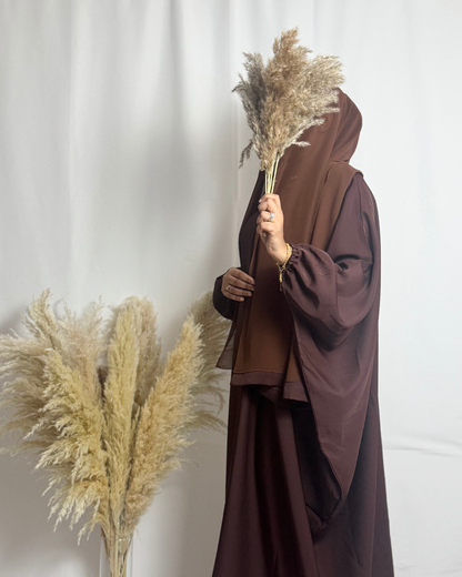 PREMIUM CLOSED FARASHA - BROWN - Modesty