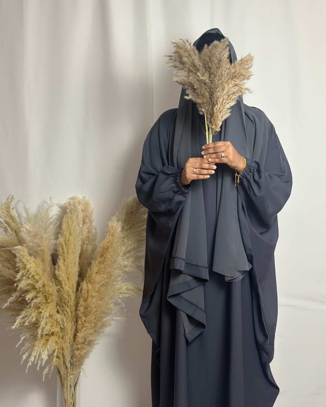 PREMIUM CLOSED FARASHA - CHARCOAL - Modesty