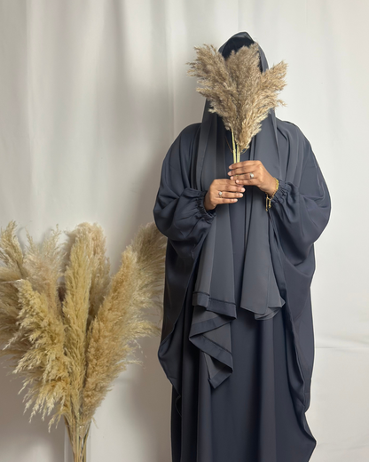 PREMIUM CLOSED FARASHA - CHARCOAL - Modesty