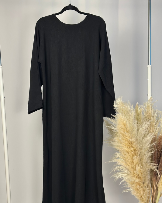 INNER SLIP DRESS LONG SLEEVE - BLACK - Modesty