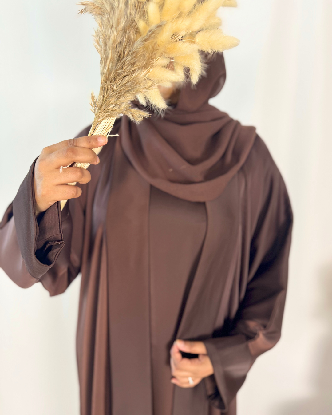 PREMIUM SATIN 4 PIECE - DARK BROWN - Modesty