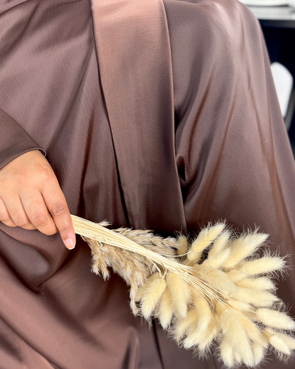 PREMIUM SATIN 4 PIECE - DARK BROWN - Modesty